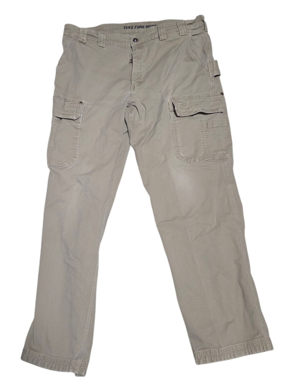 Duluth Trading Mens Fire Hose Relaxed Fit Cargo Work Pants Khaki Tan Size 42x34